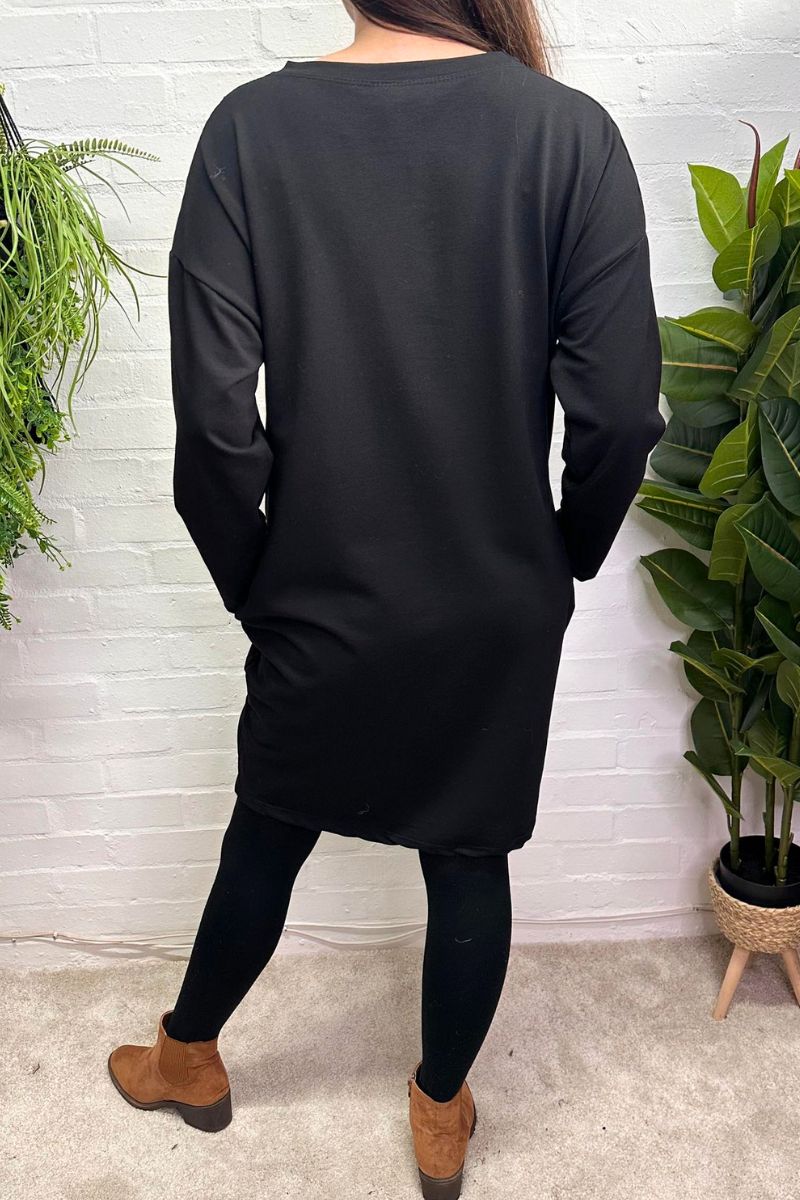 CHER Sequin Detail Sweatshirt Dress