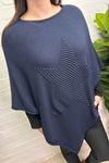 BERYL Star Poncho - Navy