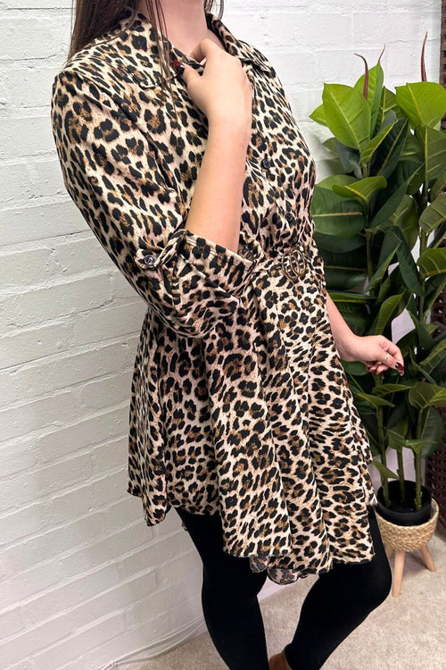 NADINE Leopard Print Tunic Dress