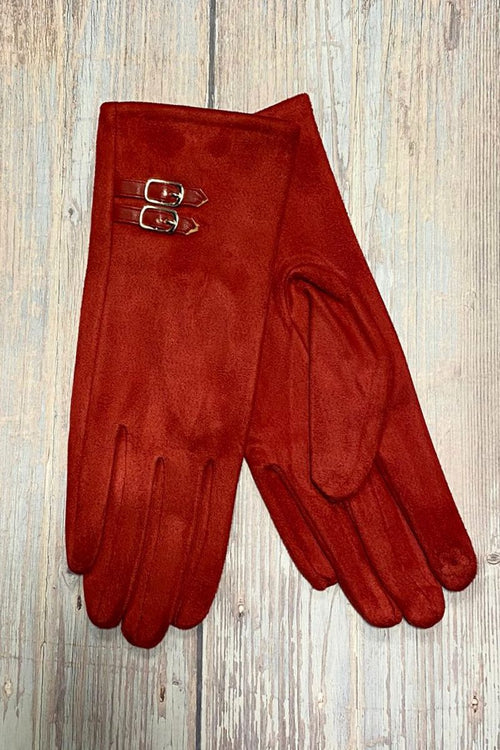 Red Buckle Gloves - AB01