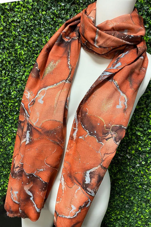 DIXIE Marble Scarf - Rust