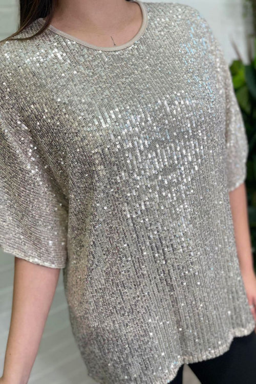 SADIE Sequin Top - Champagne