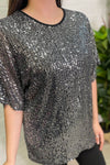 SADIE Sequin Top - Silver