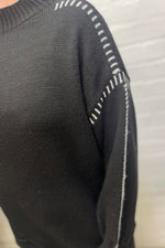 SAFFRON Stitch Detail Jumper - Black