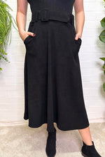 NICOLA Corduroy Pocketed Skirt - Black
