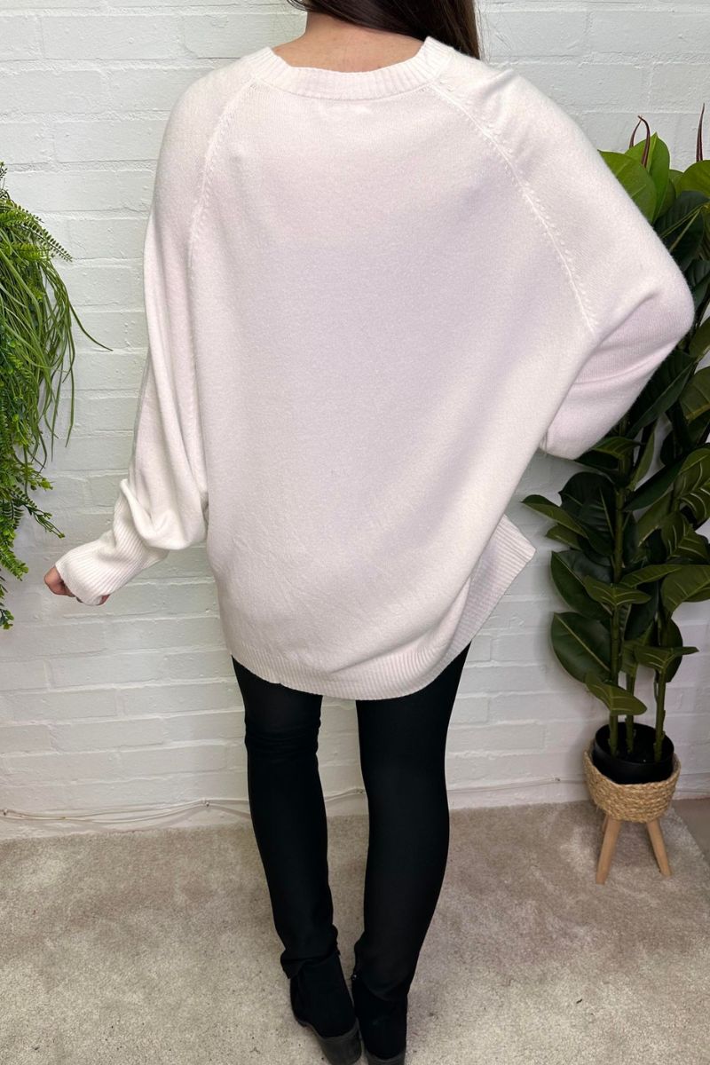 TINA Star Studded Jumper - White