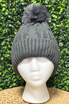 NANCY Cable Knit Hat - Charcoal