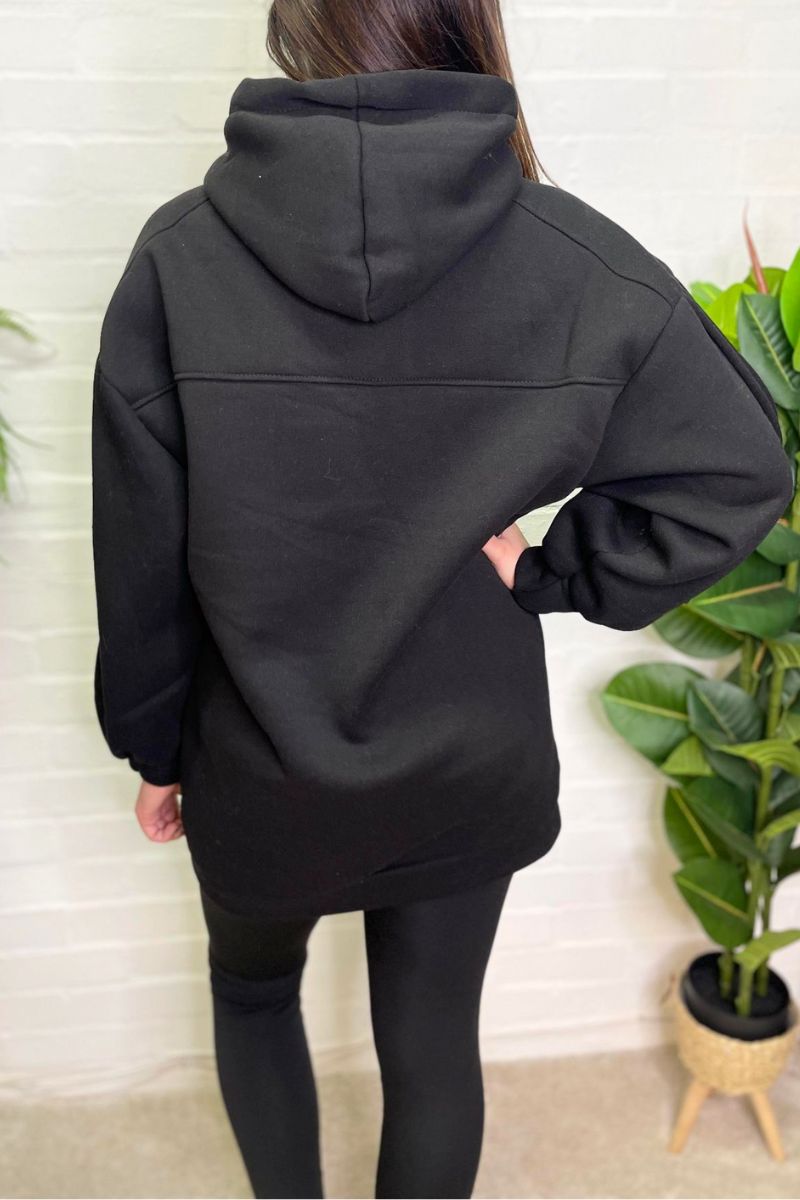 BROOKE Fleece Lined Hooded Sweatshirt - Black