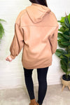 BROOKE Fleece Lined Hooded Sweatshirt - Camel