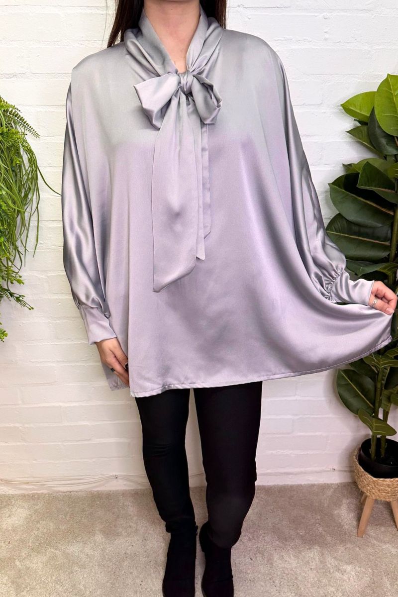 FLORENCE Oversized Blouse - Silver
