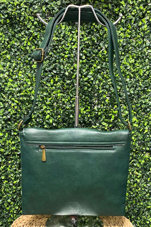 PAULINA Satchel Crossbody Bag - Forest Green
