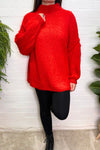 GABRIELA Oversized Knitted Jumper - Red