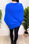 ELIZABETH Asymmetric Knitted Jumper - Royal Blue