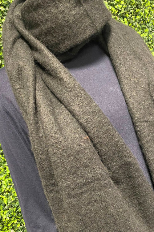 JENNIFER Plain Tassel Scarf - Black