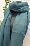 JENNIFER Plain Tassel Scarf - Forest Green