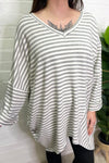 DENISE Striped Top - Grey