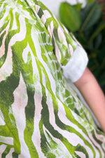 GLENYS Animal Print Tunic Blouse - Apple Green
