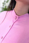YVETTE Ruched Sleeve Shirt - Pink