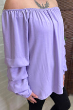 ADELINE Off-Shoulder Layered Sleeve Top - Lilac