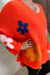 CAMILA Floral Knitted Jumper - Orange