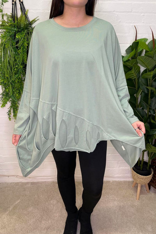 NELLY Oversized Top - Sage Green