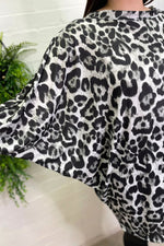 SCARLETT Leopard Print Batwing Top - Khaki