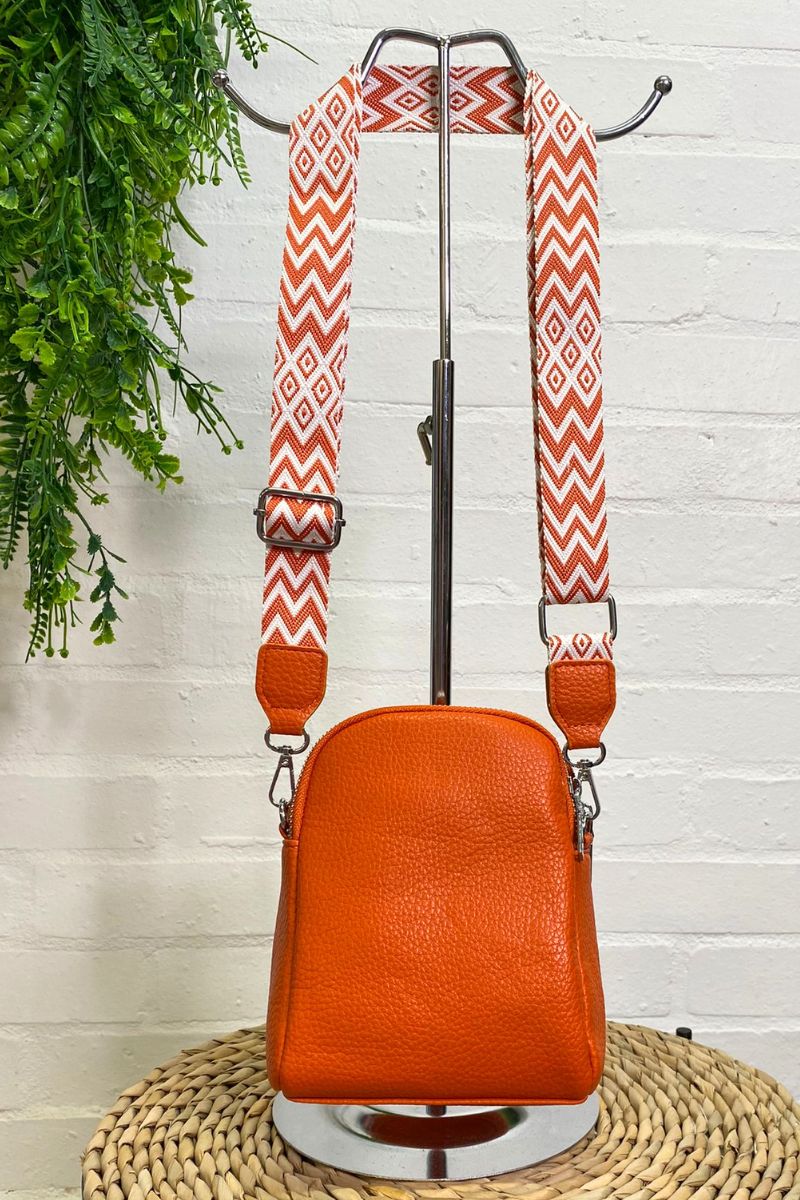 LARA Double Zip Crossbody Bag - Orange
