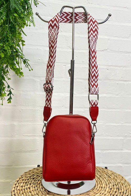 LARA Double Zip Crossbody Bag - Red
