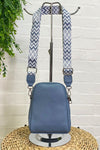 LARA Double Zip Crossbody Bag - Blue