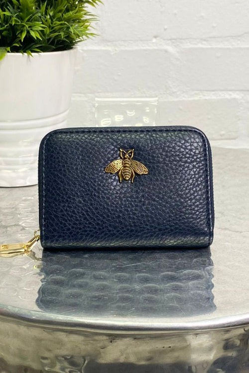 BRITTANY Bee Card Holder - Navy