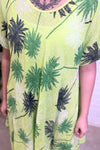 ATHENA Palm Tree Print Dress - Lime Green