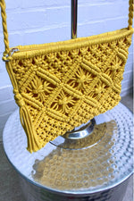 DIANA Crochet Crossbody Bag - Mustard