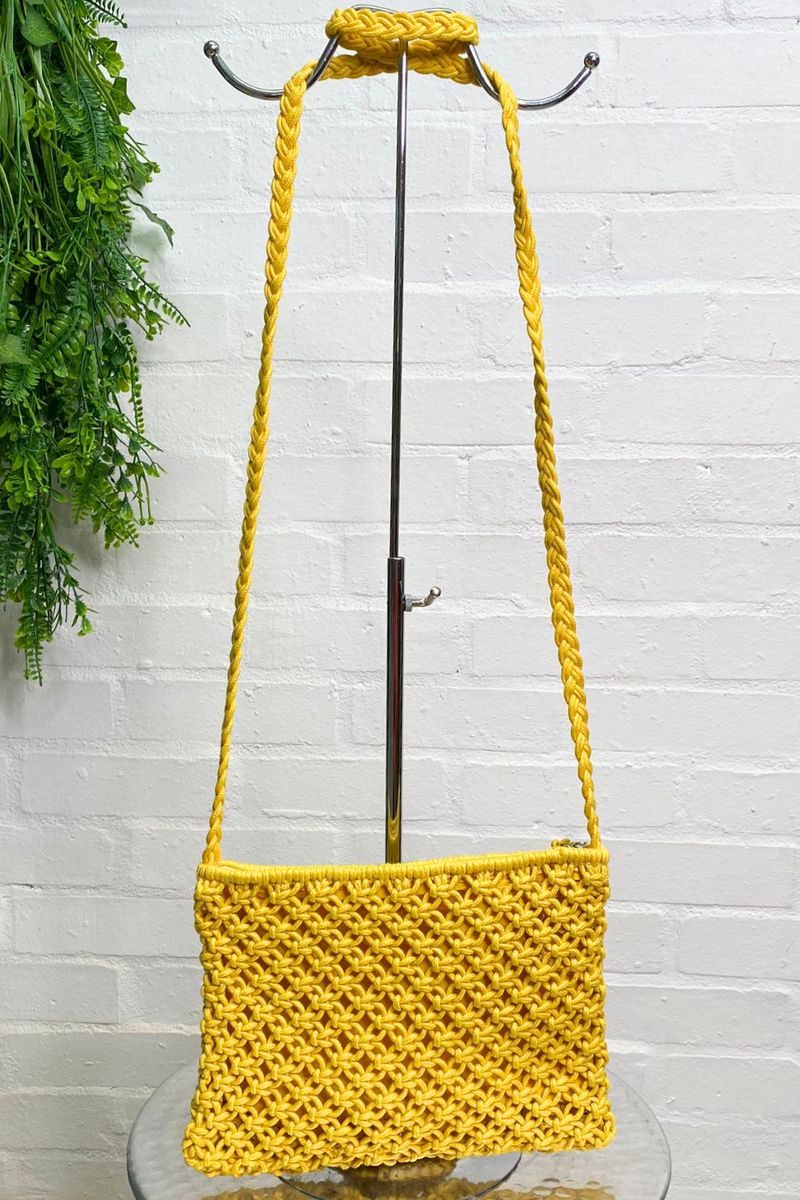 DIANA Crochet Crossbody Bag - Mustard