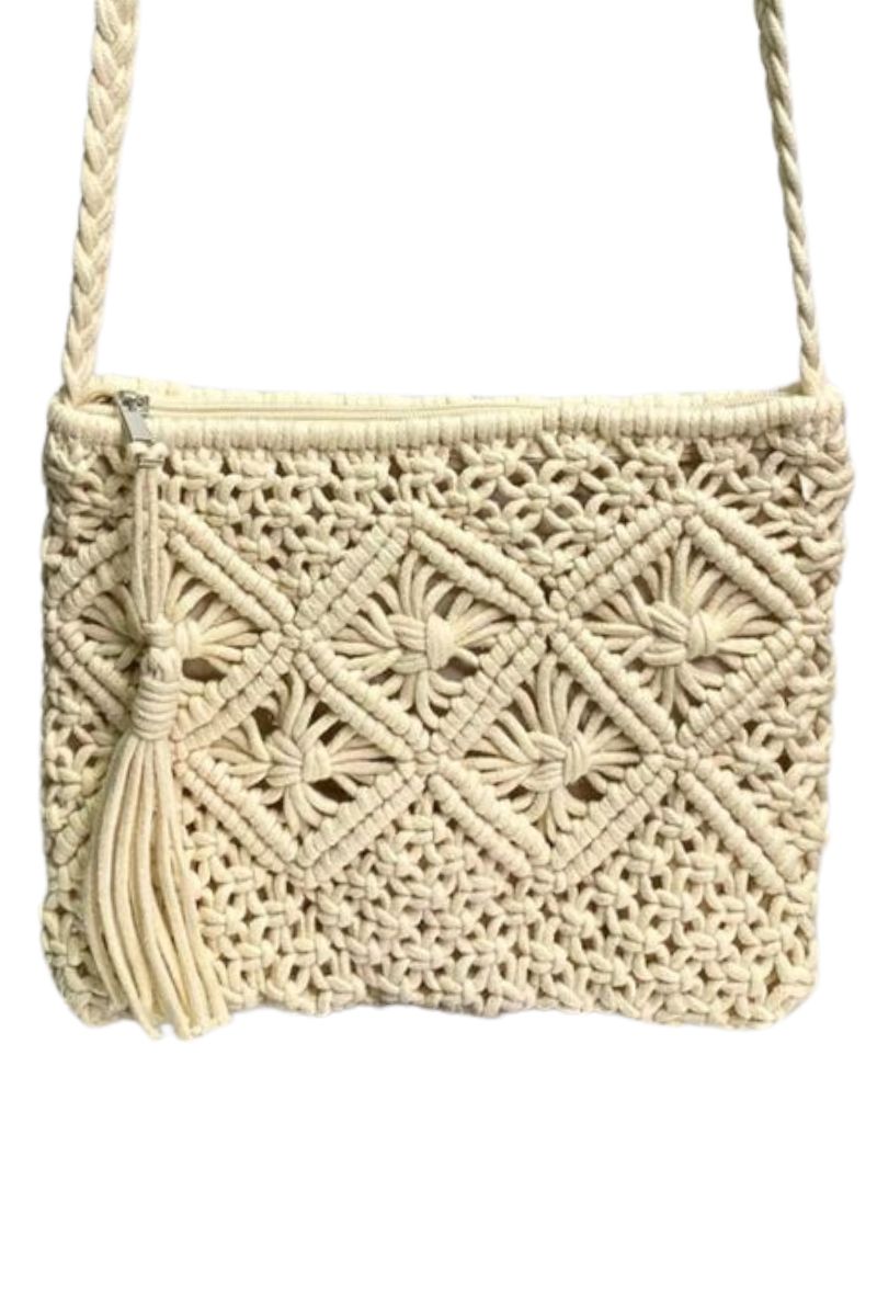 DIANA Crochet Crossbody Bag - Cream