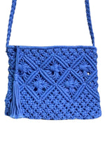 DIANA Crochet Crossbody Bag - Denim Blue