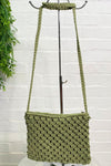 DIANA Crochet Crossbody Bag - Olive Green