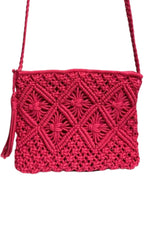 DIANA Crochet Crossbody Bag - Fuchsia