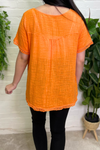 VIKKI Crochet Detail Top - Orange