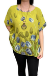TRINA Tulip Floral Top - Lime Green