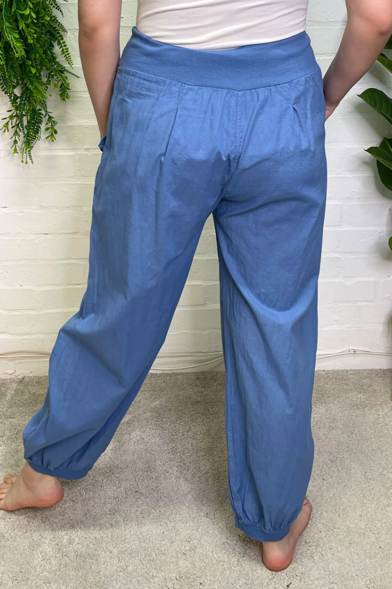 SHERRY Harem Trousers - Denim Blue