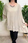 AVERY Oversized Broderie Anglaise Top - Mocha
