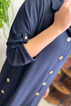 MADISON Button Detail Shirt Dress - Navy