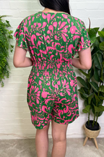 LUNA Paisley Playsuit - Forest Green