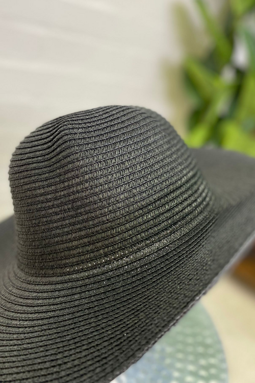 SIAN Straw Sun Hat - Black