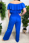 DELILAH Bardot Jumpsuit - Royal Blue