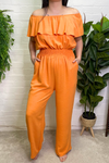 DELILAH Bardot Jumpsuit - Orange