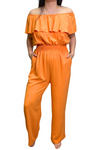 DELILAH Bardot Jumpsuit - Orange