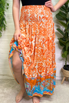 VERONICA Floral Skirt - Orange