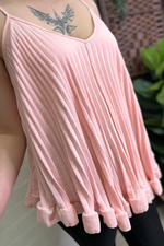 CHRISSY Pleated Vest Top - Baby Pink