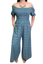 AMY Ditsy Floral Jumpsuit - Teal